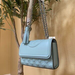 Tory Burch blue mist crossbody and shoulder bag....